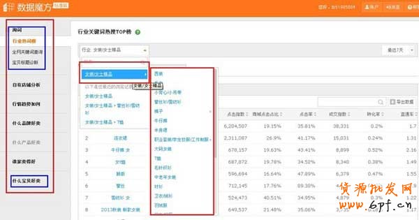 数据魔方淘词