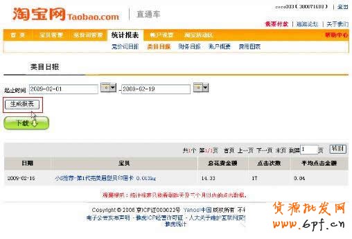 淘宝直通车操作篇——如何查看类目日报