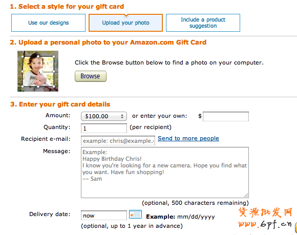 Screen Shot Amazon Customizable Gift Cards [神翻译]50个对电子商务零售商有价值的建议