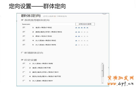钻展定向设置--群体定向