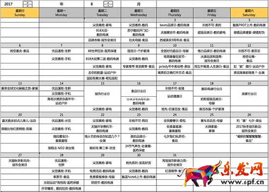 淘宝淘抢购8月份促销活动