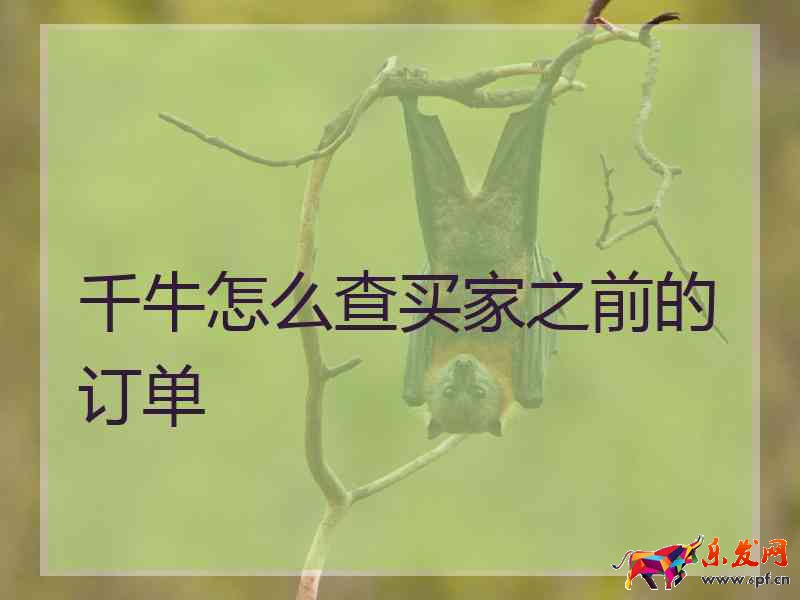 千牛怎么查买家之前的订单