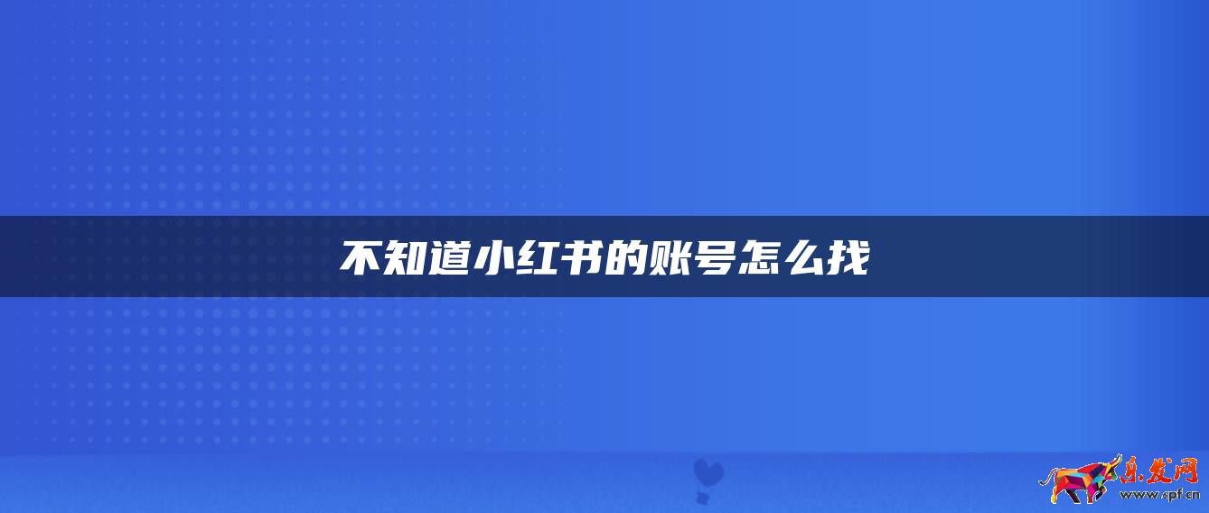 不知道小红书的账号怎么找